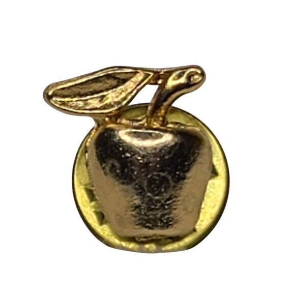 Jewelry - Vintage Golden Apple Pin Gold Tone Lapel Hat Pin Brooch Tie Tack